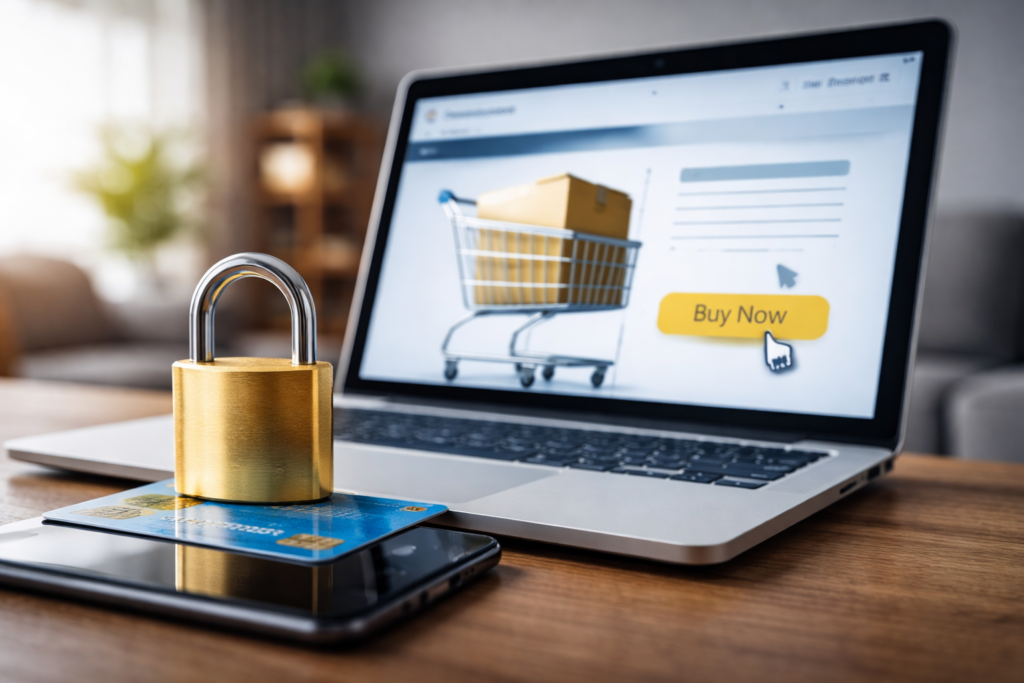 Compras online com segurança em site confiável