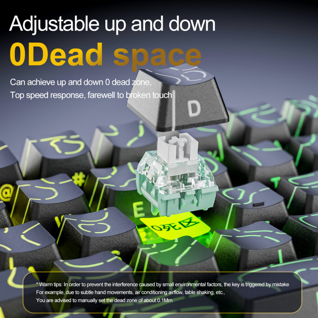 ATTACK SHARK X68HE PRO com tecnologia 0 Dead Zone para resposta instantânea e movimentos mais precisos em gaming competitivo