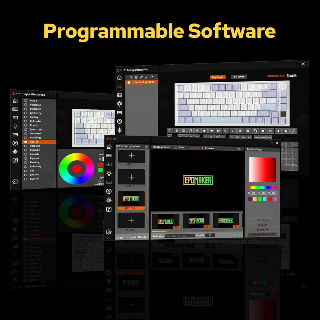 Ajazz AK820 Pro com software programável para personalizar RGB, macros, atalhos e funções das teclas