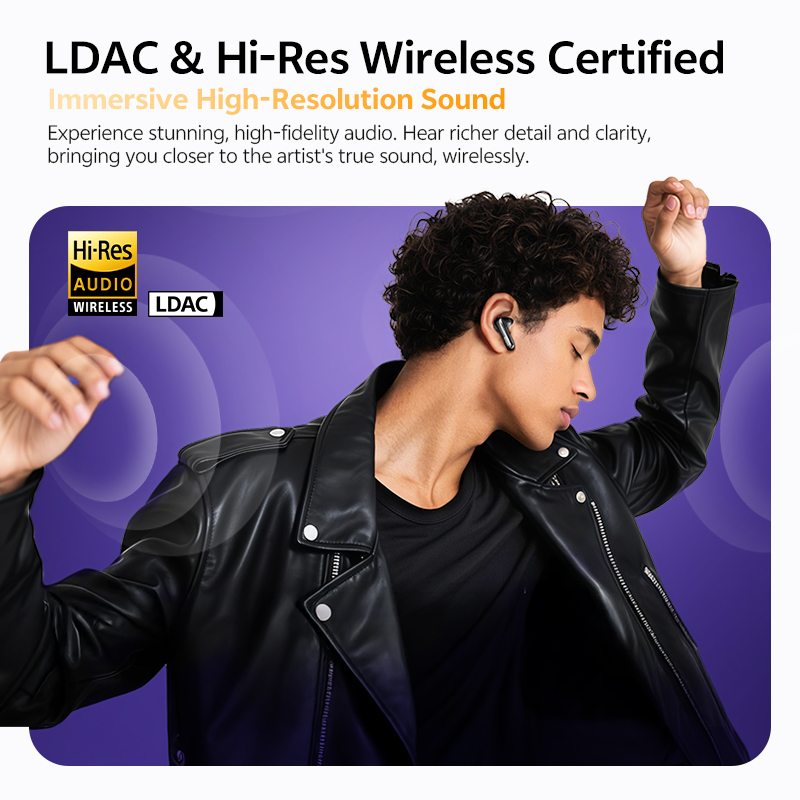 QCY MeloBuds N70 LDAC Hi-Res Audio wireless earbuds support