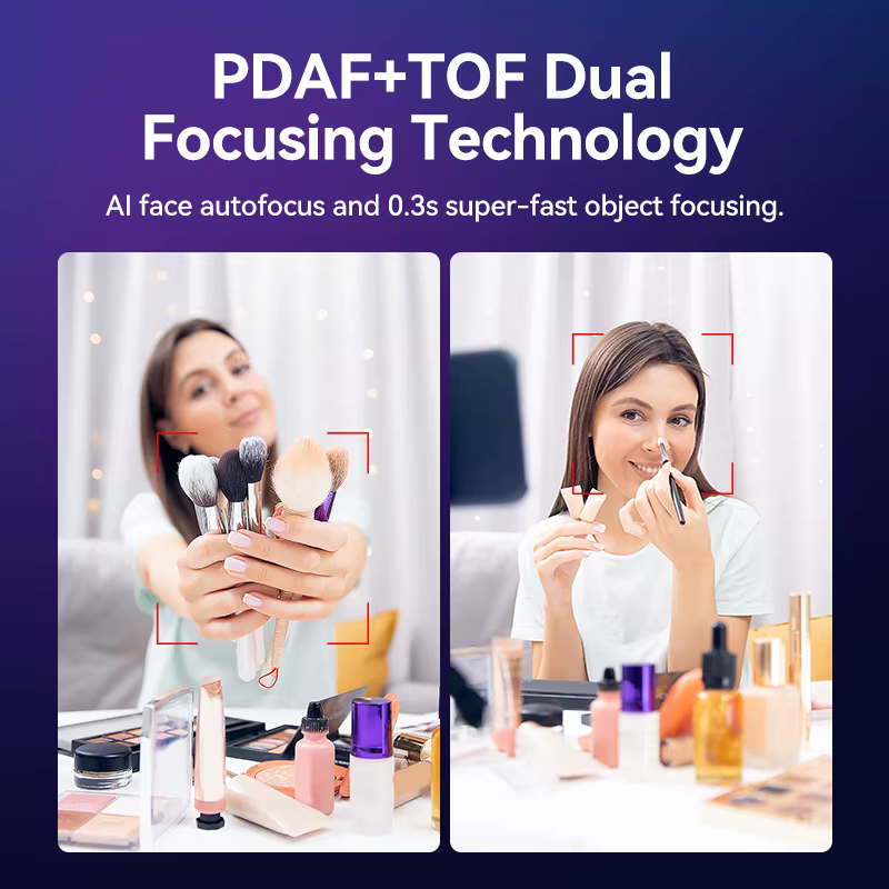 Tecnologia PDAF e TOF da EMEET S800 com foco rápido