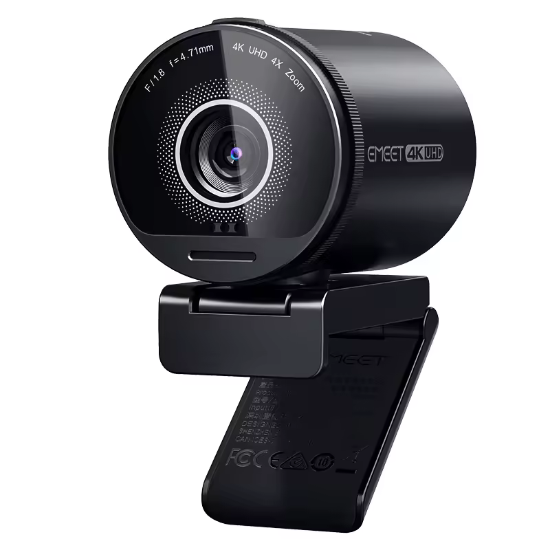 Webcam EMEET S800 4K com sensor Sony, autofocus e microfones com redução de ruído