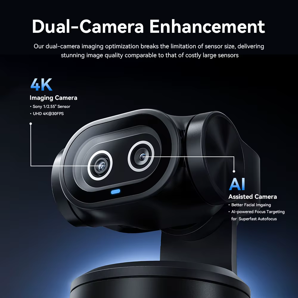 Sistema de dupla câmara da webcam EMEET PIXY com inteligência artificial