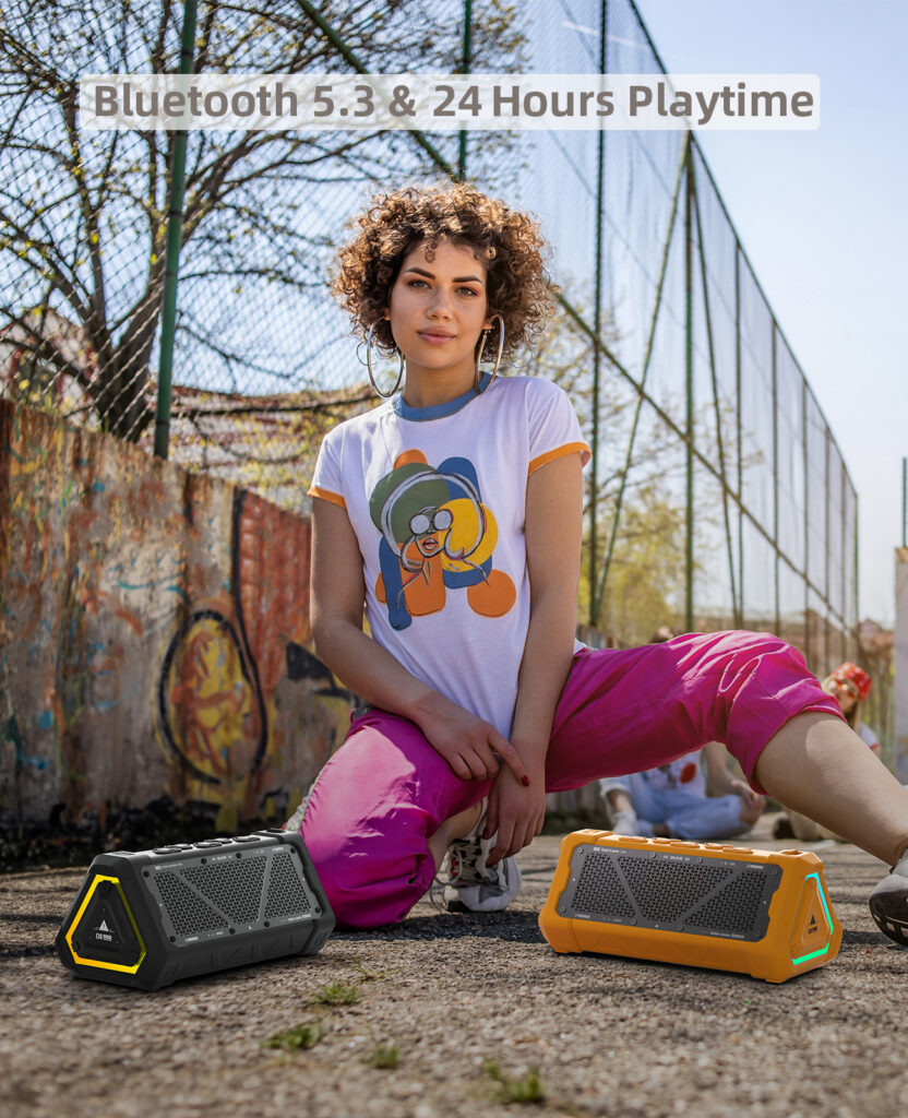 MLOVE P3 coluna bluetooth portátil com Bluetooth 5.3 e bateria até 24 horas