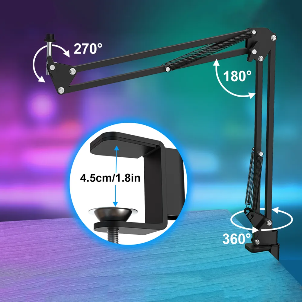 Braço articulado ajustável do kit Haomuren microfone USB para gravação e streaming