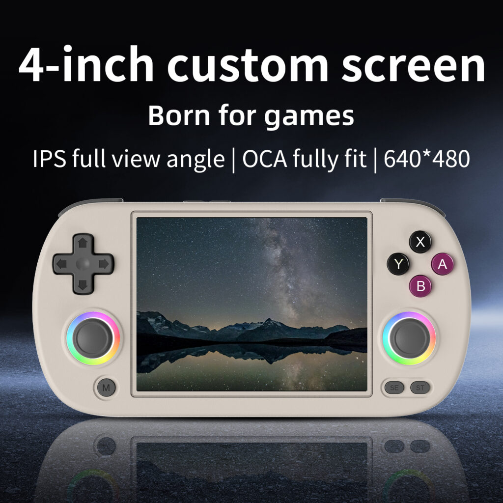 Anbernic RG40XX H com ecrã IPS de 4 polegadas e resolução 640x480 para jogos retro