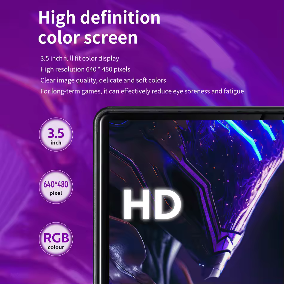 Ecrã IPS HD de 3.5 polegadas da BOYHOM R36S com resolução 640x480 para jogos retro com imagem nítida
