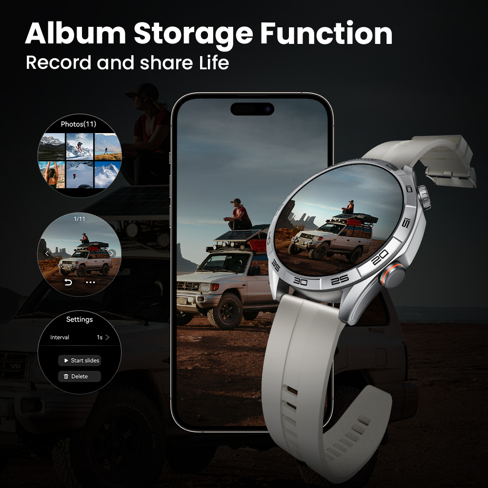 Função de armazenamento de álbuns no HAYLOU Solar 5 para guardar fotos diretamente no smartwatch