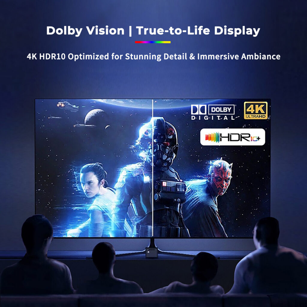 Luzes LED para TV com sincronização HDMI para conteúdo 4K HDR e imagem mais imersiva.