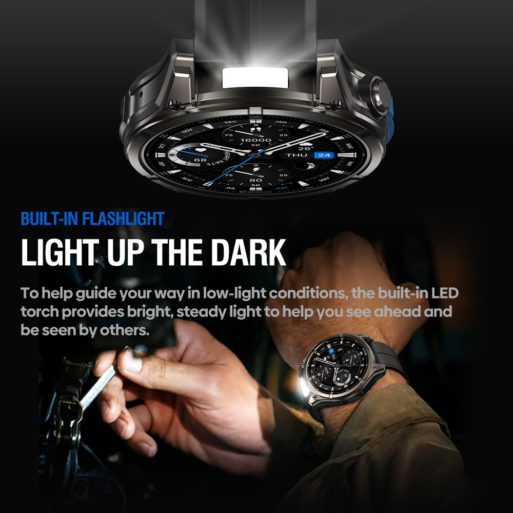 Zeblaze VIBE 8 com ecrã visível no escuro e lanterna para uso noturno