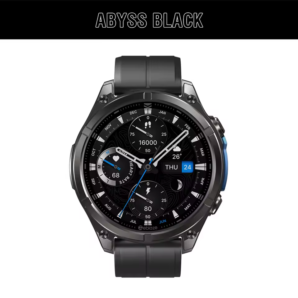 Zeblaze VIBE 8 smartwatch cor Jet Black com design robusto