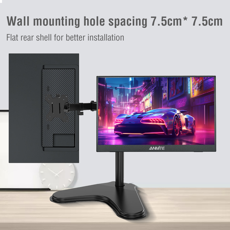 Monitor portátil Anmite 16 polegadas com suporte VESA para montagem em braço ou suporte de secretária