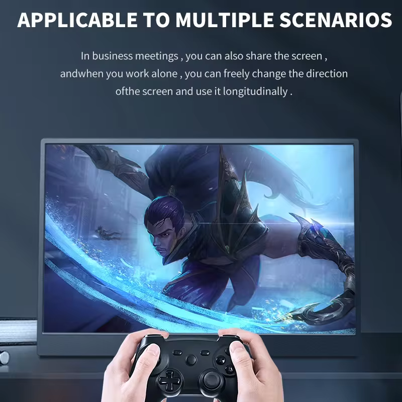 Monitor portátil HGFRTEE 14.1 polegadas para gaming, trabalho, estudo e utilização multimédia