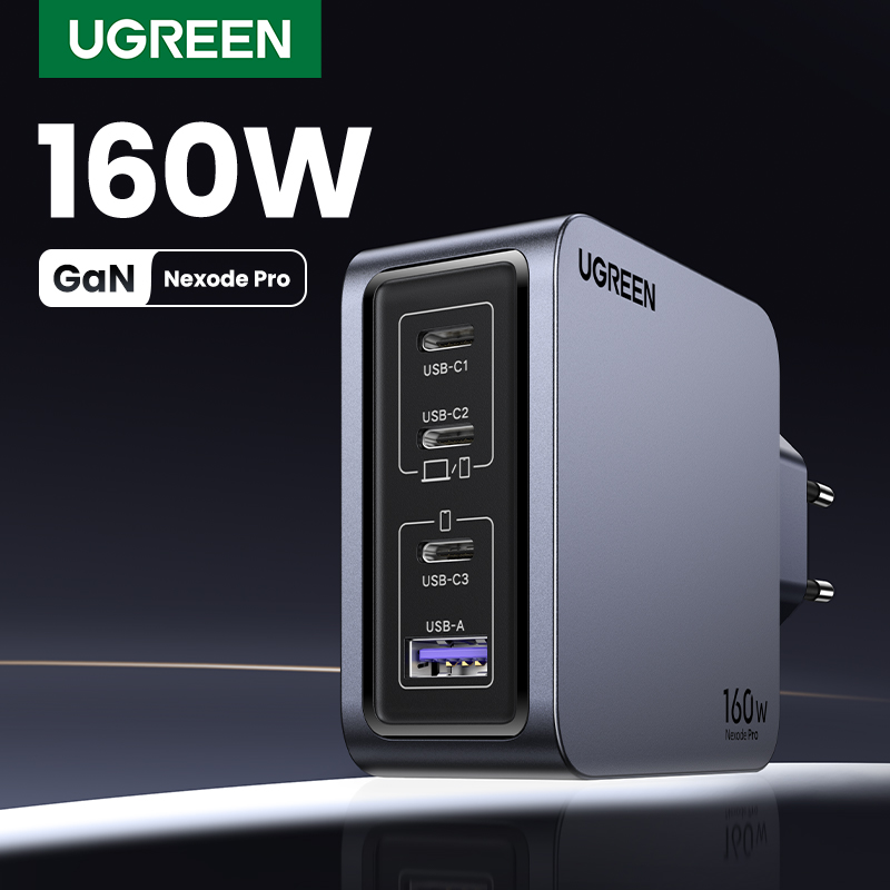 Carregador UGREEN 160W GaN Nexode Pro com várias portas USB-C e USB-A